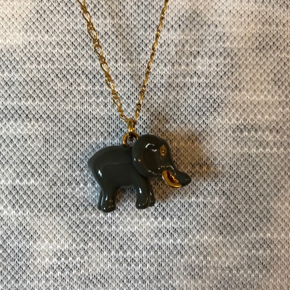 Jcrew Enamel Elephant Pendant Necklace 